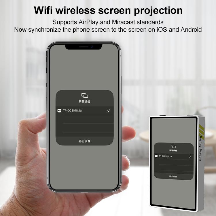 YELANGU TP01 Mobile Phone Selfie Wireless Same Screen Player Smartphone Magnetic Rear Selfie Monitor Screen (White)
