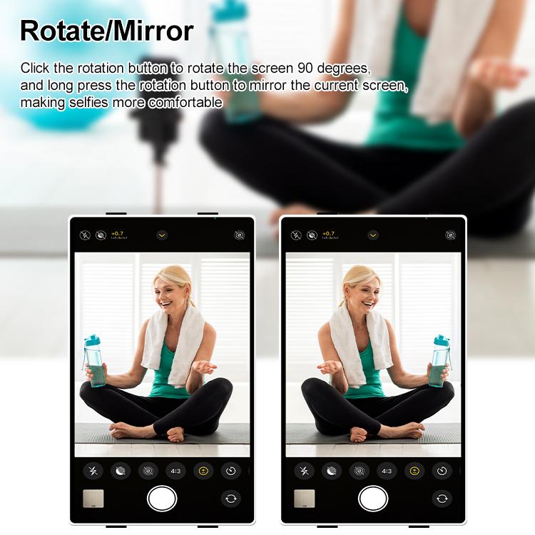YELANGU TP01 Mobile Phone Selfie Wireless Same Screen Player Smartphone Magnetic Rear Selfie Monitor Screen (White)