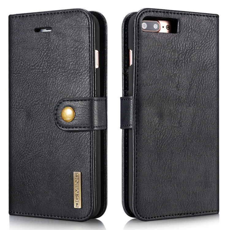 DG.MING for iPhone 8 Plus & iPhone 7 Plus Crazy Horse Texture Horizontal Flip Detachable Magnetic Protective Case with Holder & Card Slots & Wallet, iPhone 8P & 7P
