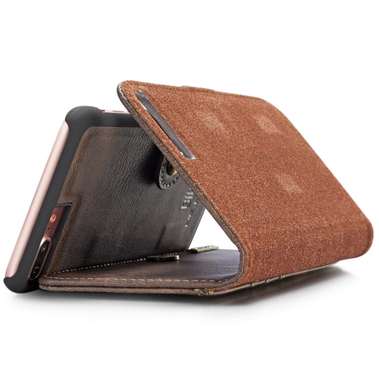 DG.MING for iPhone 8 Plus & iPhone 7 Plus Crazy Horse Texture Horizontal Flip Detachable Magnetic Protective Case with Holder & Card Slots & Wallet, iPhone 8P & 7P