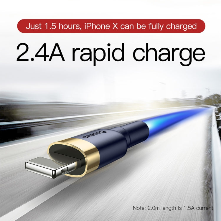 Baseus 2.4A 1m USB to 8 Pin High Density Nylon Weave USB Cable for iPhone, iPad, 1m