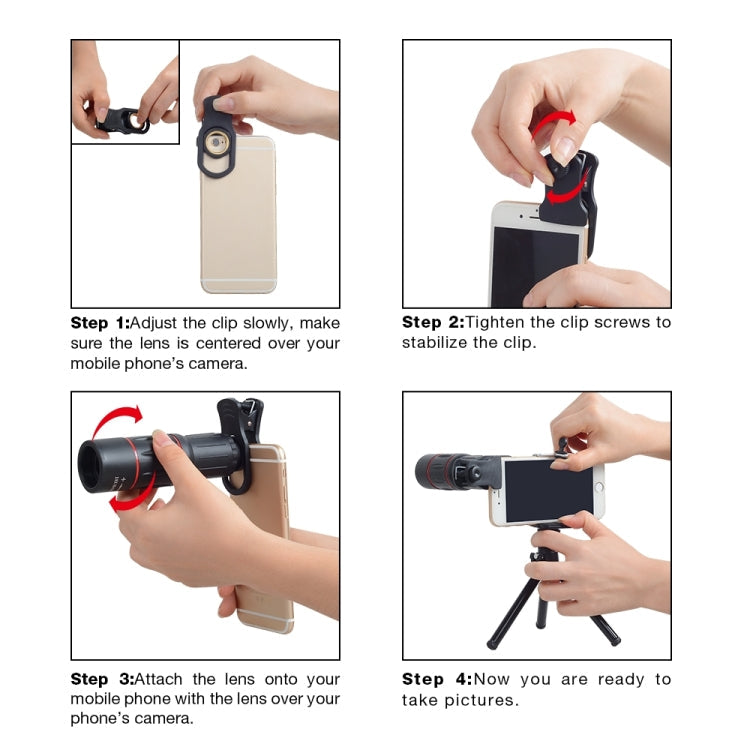 3 in 1 Universal 18X Telephoto Lens + Tripod Mount + Mobile Phone Clip