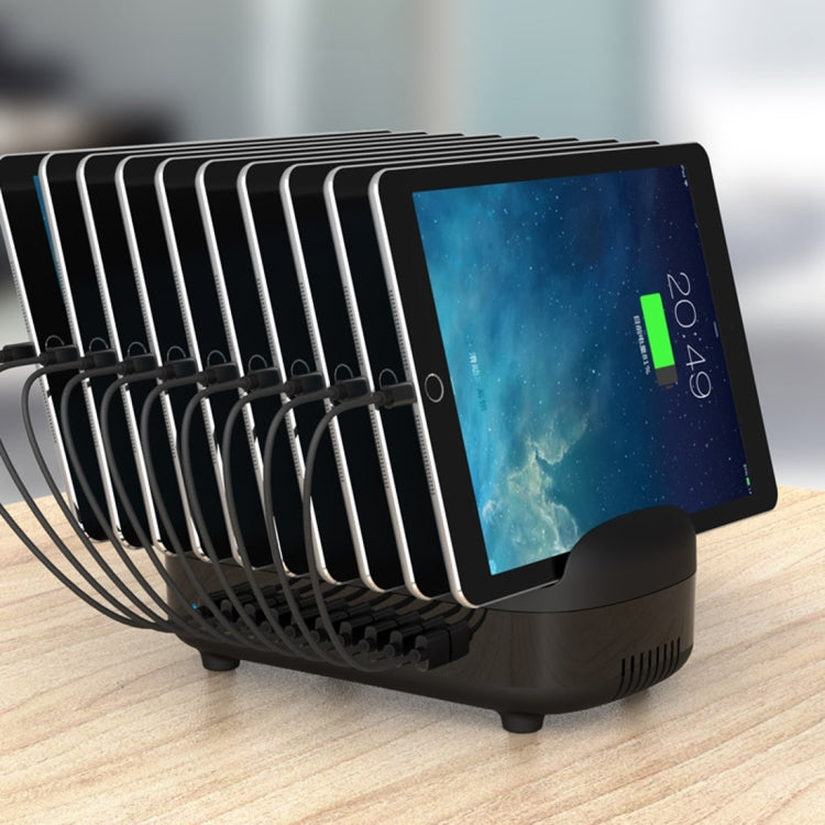 ORICO DUK-10P 120W 10 USB Ports Smart Charging Station with Phone & Tablet Stand, UK Plug(Black)