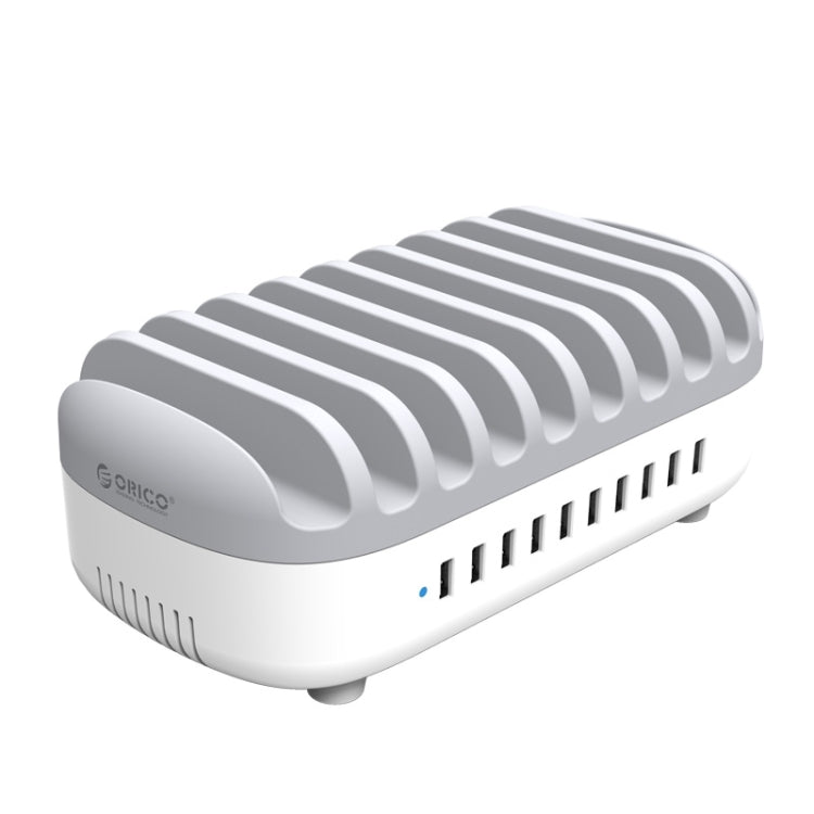 ORICO DUK-10P 120W 10 USB Ports Smart Charging Station with Phone & Tablet Stand, AU Plug(White)