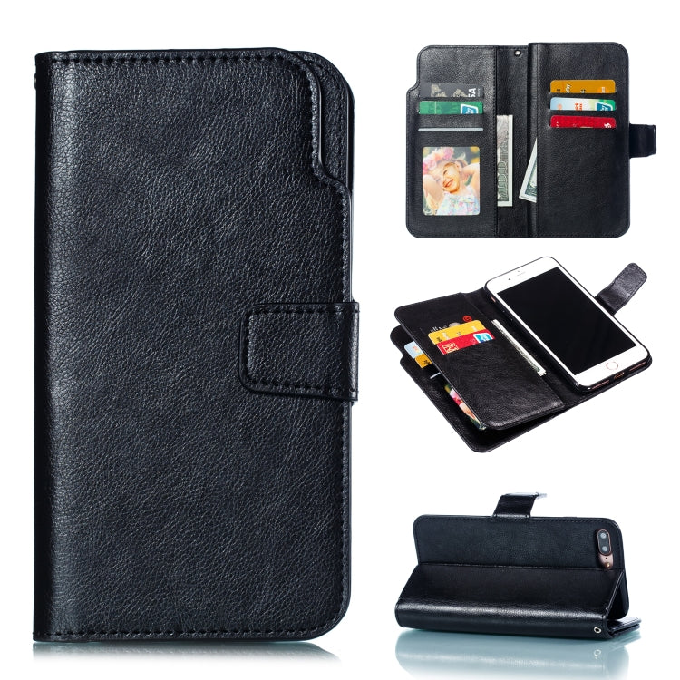 Litchi Texture Horizontal Flip Leather Case for iPhone 7 Plus, with Nine Card Slots & Wallet & Photo Frame, For iPhone 7 Plus