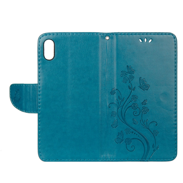For iPhone XR Embossed Butterfly Pattern Horizontal Flip Leather Case with Card Slot & Holder & Wallet & Lanyard, For XR