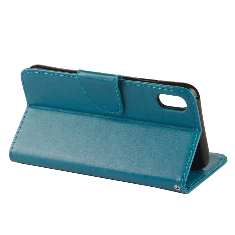 For iPhone XR Embossed Butterfly Pattern Horizontal Flip Leather Case with Card Slot & Holder & Wallet & Lanyard, For XR
