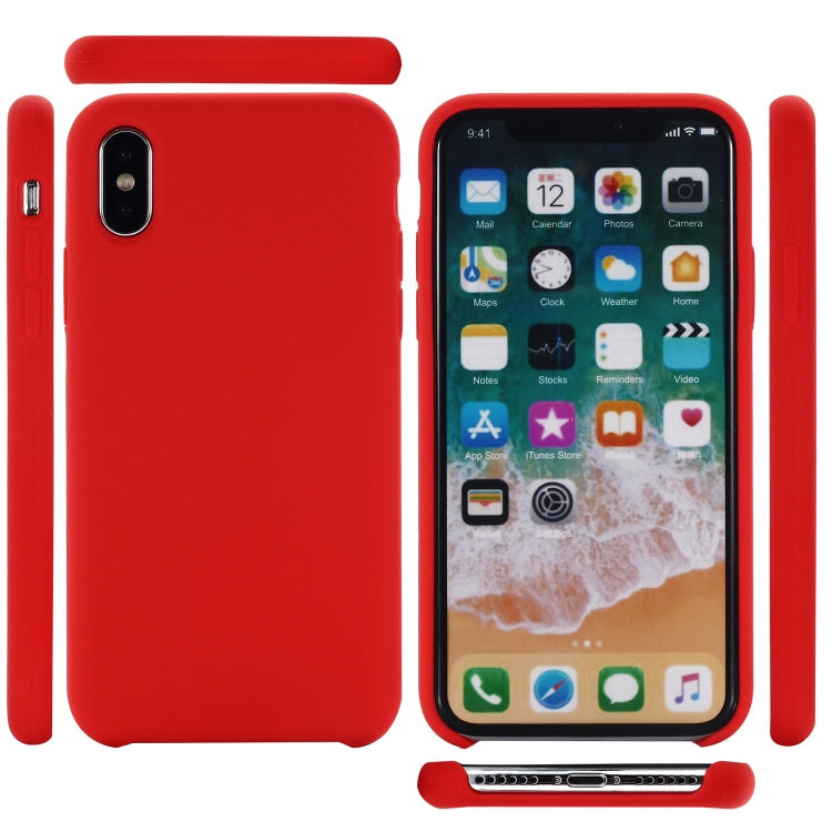 For iPhone XS Max Four Corners Full Coverage Liquid Silicone Protective Case Back Cover, For XS Max, For XS Plus, XS Max