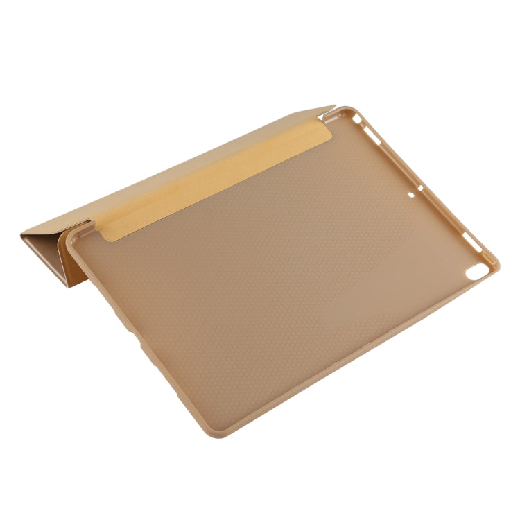 PU Plastic Bottom Case Foldable Deformation Left and Right Flip Leather Case with Three Fold Bracket & Smart Sleep for iPad Air3 2019