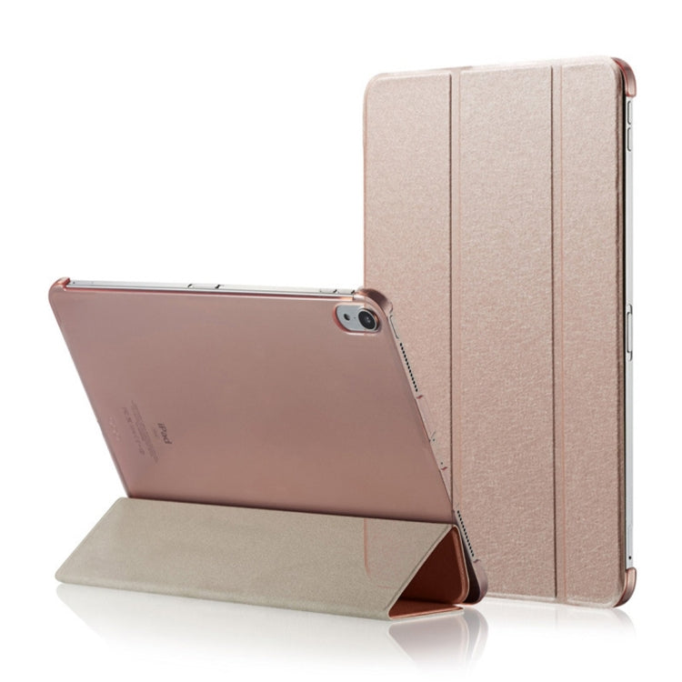 Silk Texture Horizontal Flip Ultra-thin Double-sided Clip Magnetic PU Leather Case for iPad Pro 11 inch (2018), with Three-folding Holder & Sleep / Wake-up Function, For iPad Pro 11 inch (2018)
