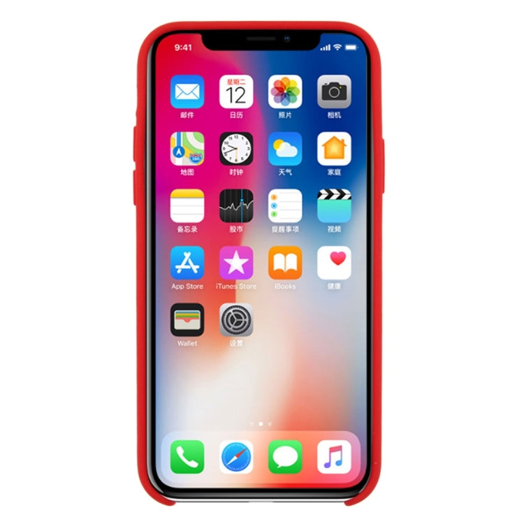 For iPhone X / XS Pure Color Liquid Silicone + PC Dropproof Protective Back Cover Case, For X, X