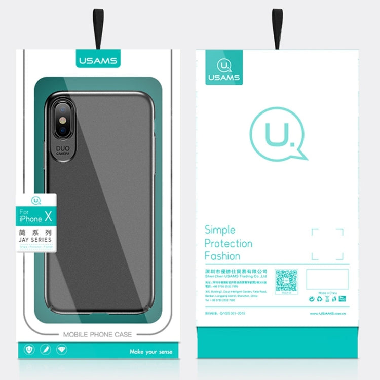 For iPhone X / XS USAMS Jay Series PC Oil Painting Surface Shockproof Protective Back Case
