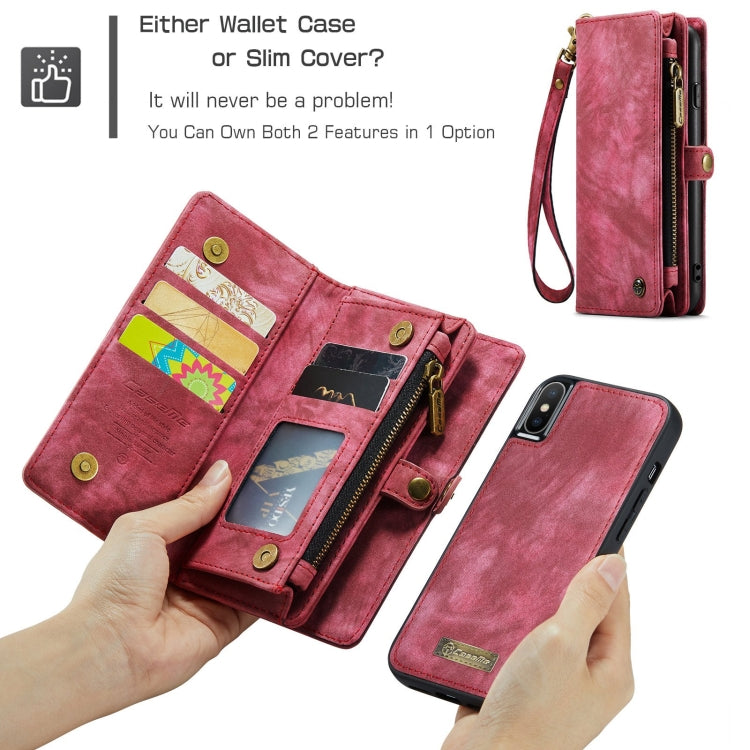 For iPhone XS Max CaseMe Detachable Multifunctional Horizontal Flip Leather Case with Card Slot & Holder & Zipper Wallet & Photo Frame, For iPhone XS Max