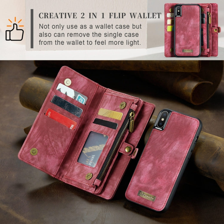 For iPhone XS Max CaseMe Detachable Multifunctional Horizontal Flip Leather Case with Card Slot & Holder & Zipper Wallet & Photo Frame, For iPhone XS Max