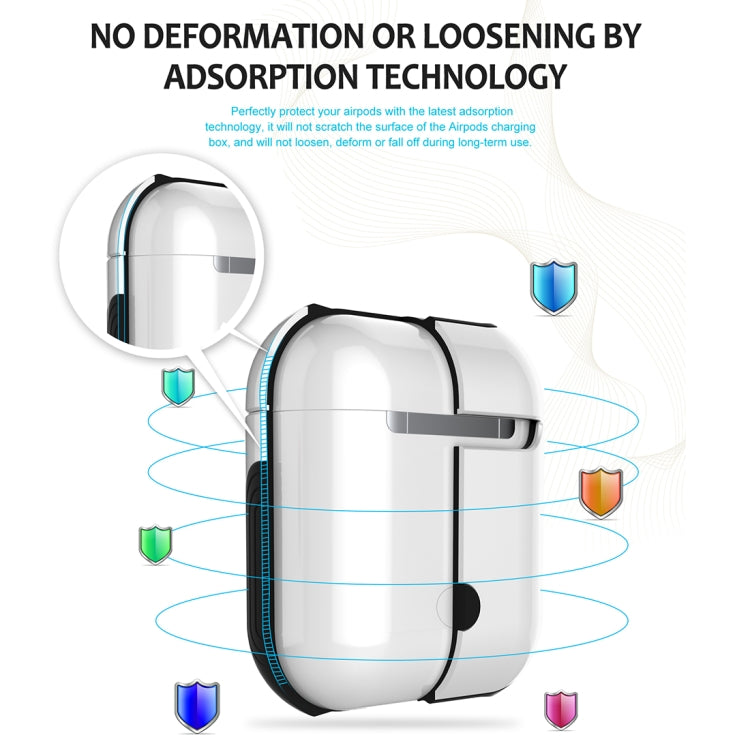 Varnished PC Bluetooth Earphones Case Anti-lost Storage Bag for Apple AirPods 1/2