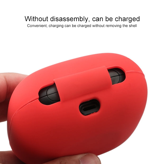 Solid Color Silicone Wireless Bluetooth Earphone Protective Case for Beats Powerbeats Pro, Wine Red, Black, Yellow, Dark Blue, Gray Blue, Grass Green, Grey, Light Purple, Mint Green, Purple, Red