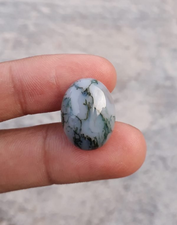 15.1ct Moss Agate - Green Moss Agate - Indian Moss Agate - 15x20mm