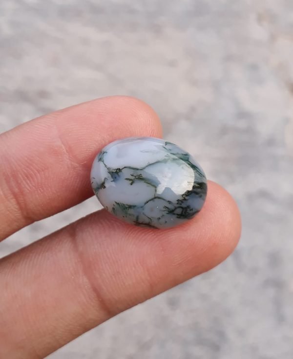 15.1ct Moss Agate - Green Moss Agate - Indian Moss Agate - 15x20mm