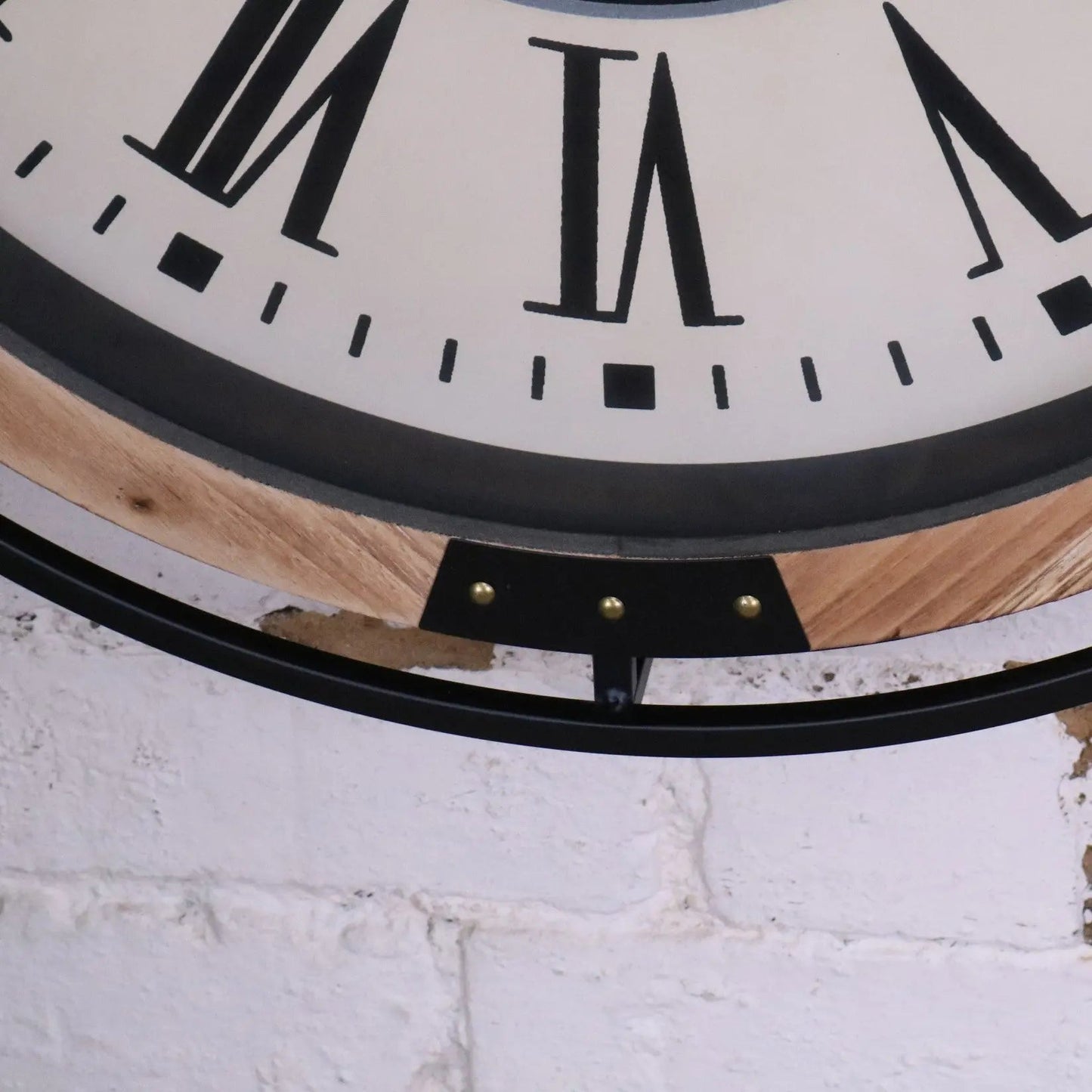 Industrial Large Cog Clock White and Gold