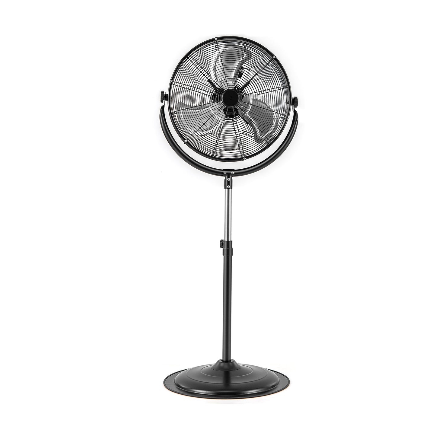 Industrial Oscillating Standing Fan with 3 Speeds 360° Tilt and Adjustable Height-Black