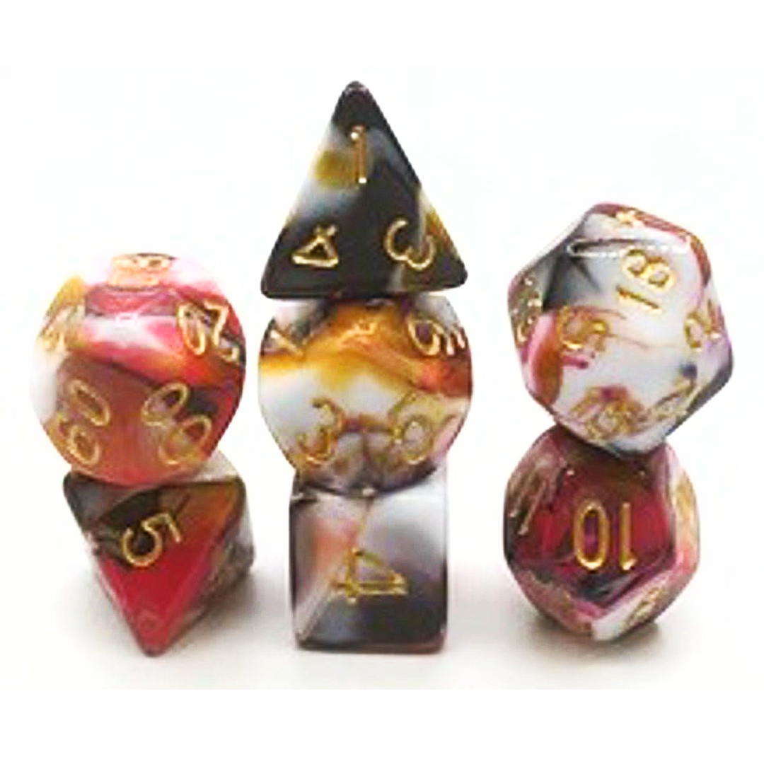 Infernal Storm | Soft Edge Dice | Acrylic | 7 Piece Set
