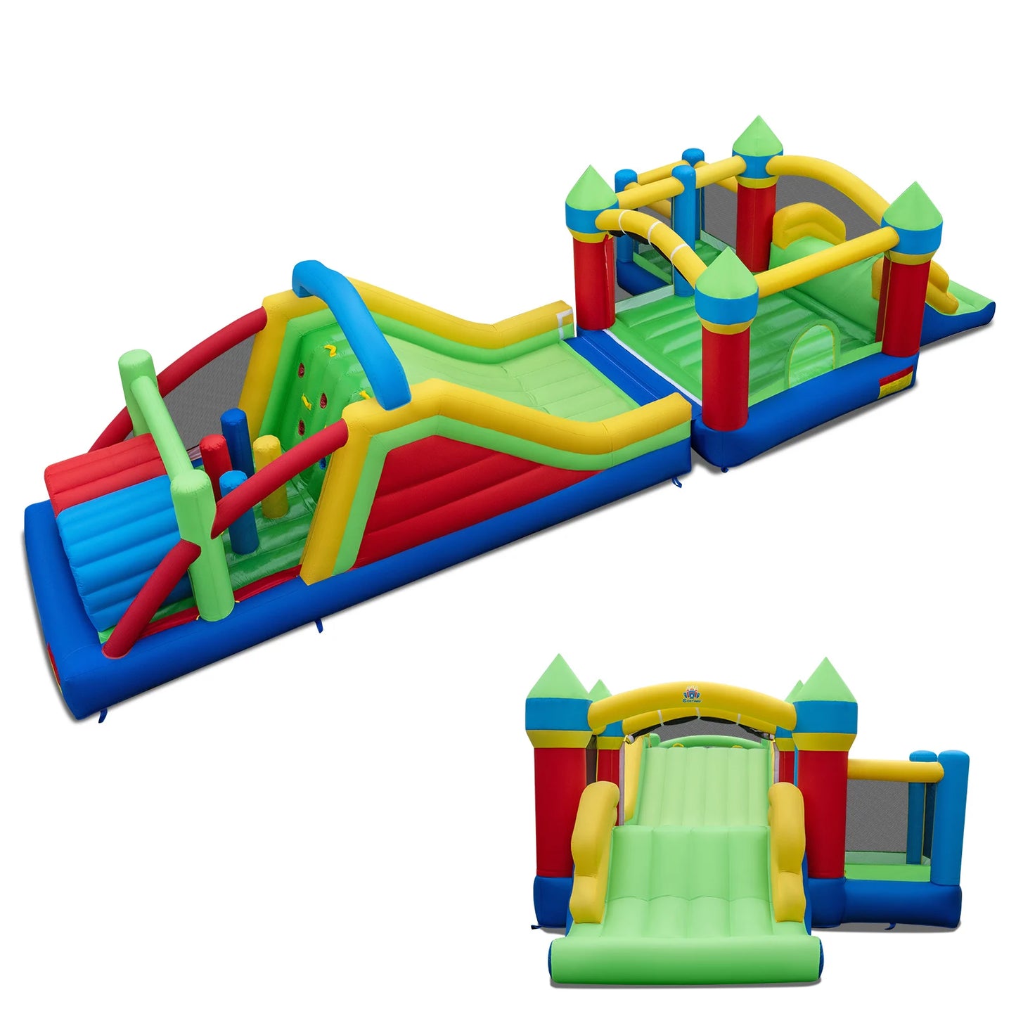 Inflatable Bounce Castle with Jumping House and Crawling Tunnels (Without Blower)