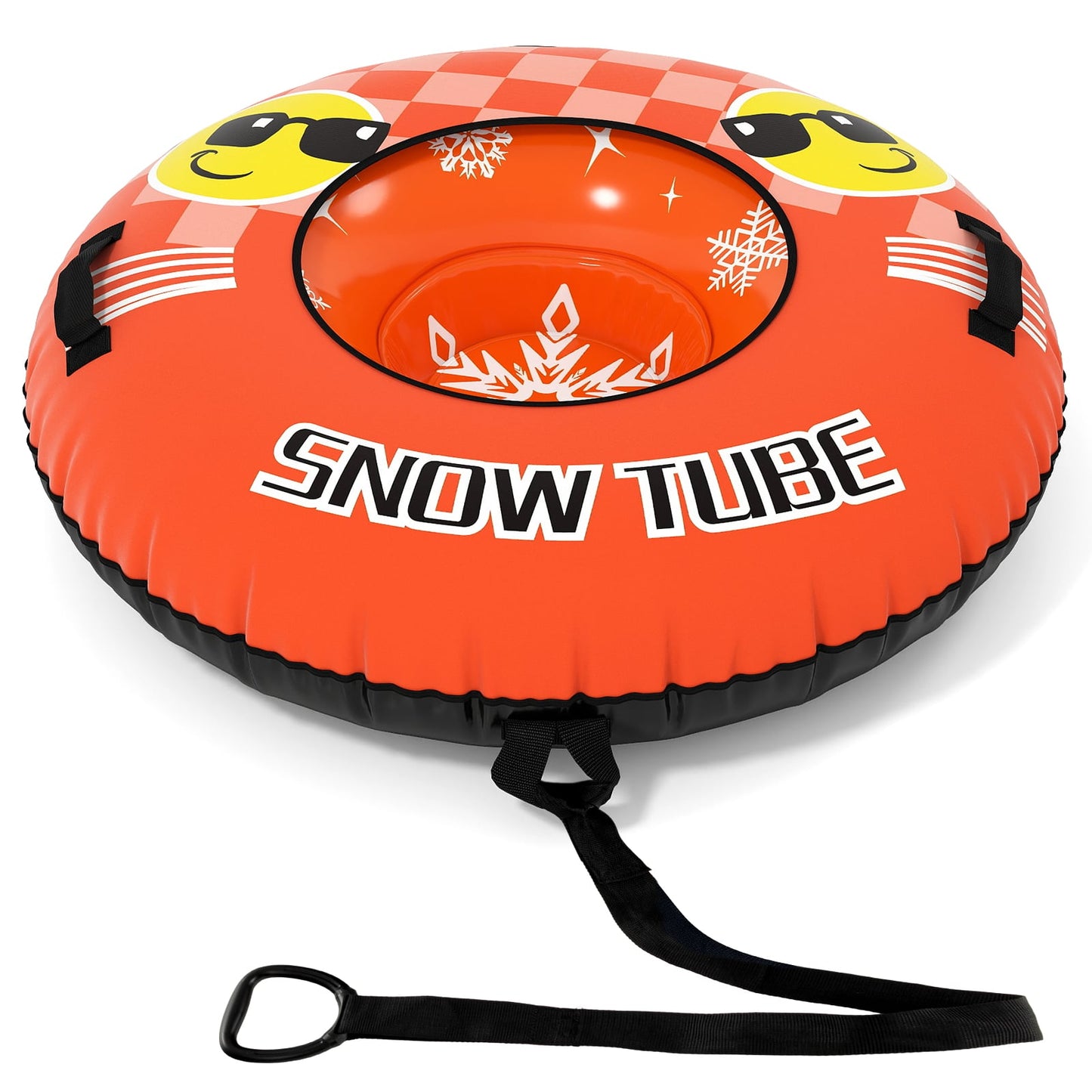 Inflatable Snow Tube Heavy-duty Snow Sledding Tube with Detachable Tow Strap-Blue