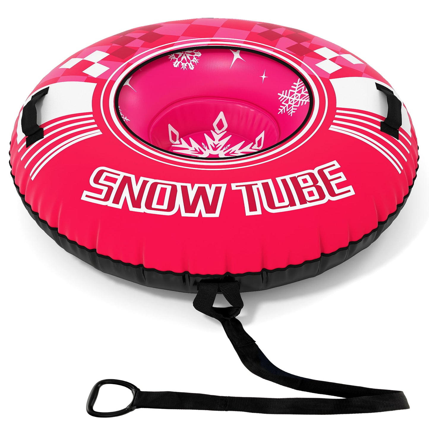 Inflatable Snow Tube Heavy-duty Snow Sledding Tube with Detachable Tow Strap-Blue