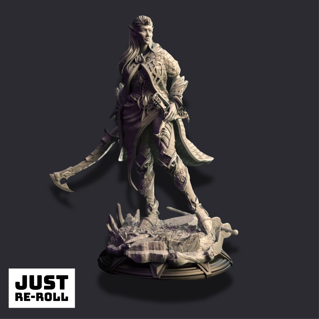 Rylena – Blade of Wisdom - 3D Printed Fighter Miniature