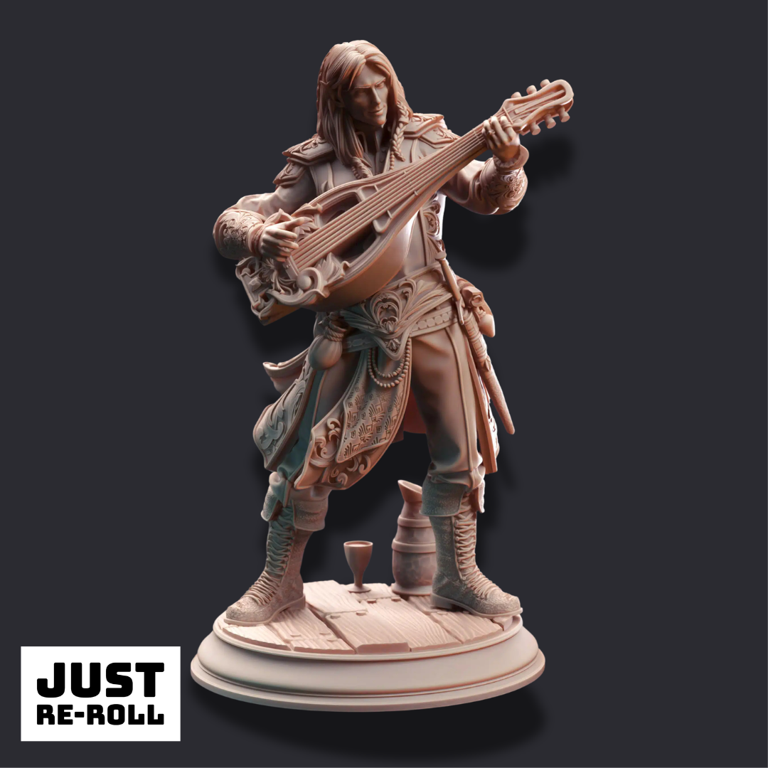 Ereviel “Eight Toes” – Bard of (mis)Fortune - 3D Printed Bard Miniature