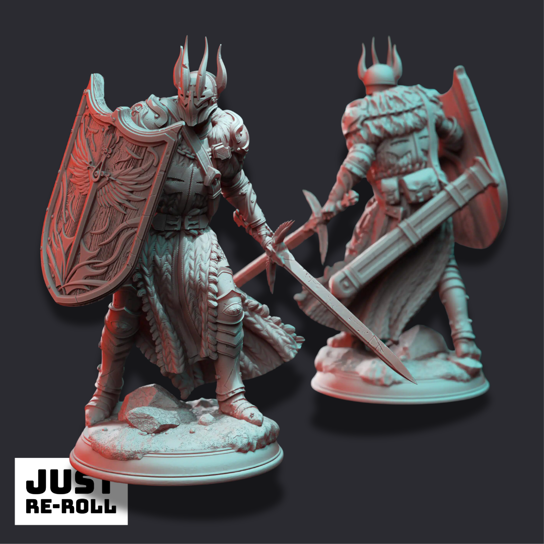 Caedes – Zealous Paladin of Erdrydion - 3D Printed Fighter Miniature