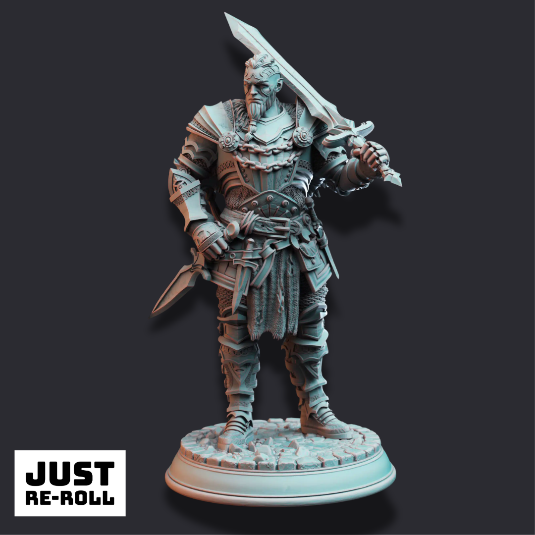 Akranak – Colossal Cleric of War - 3D Printed Cleric Character Miniature