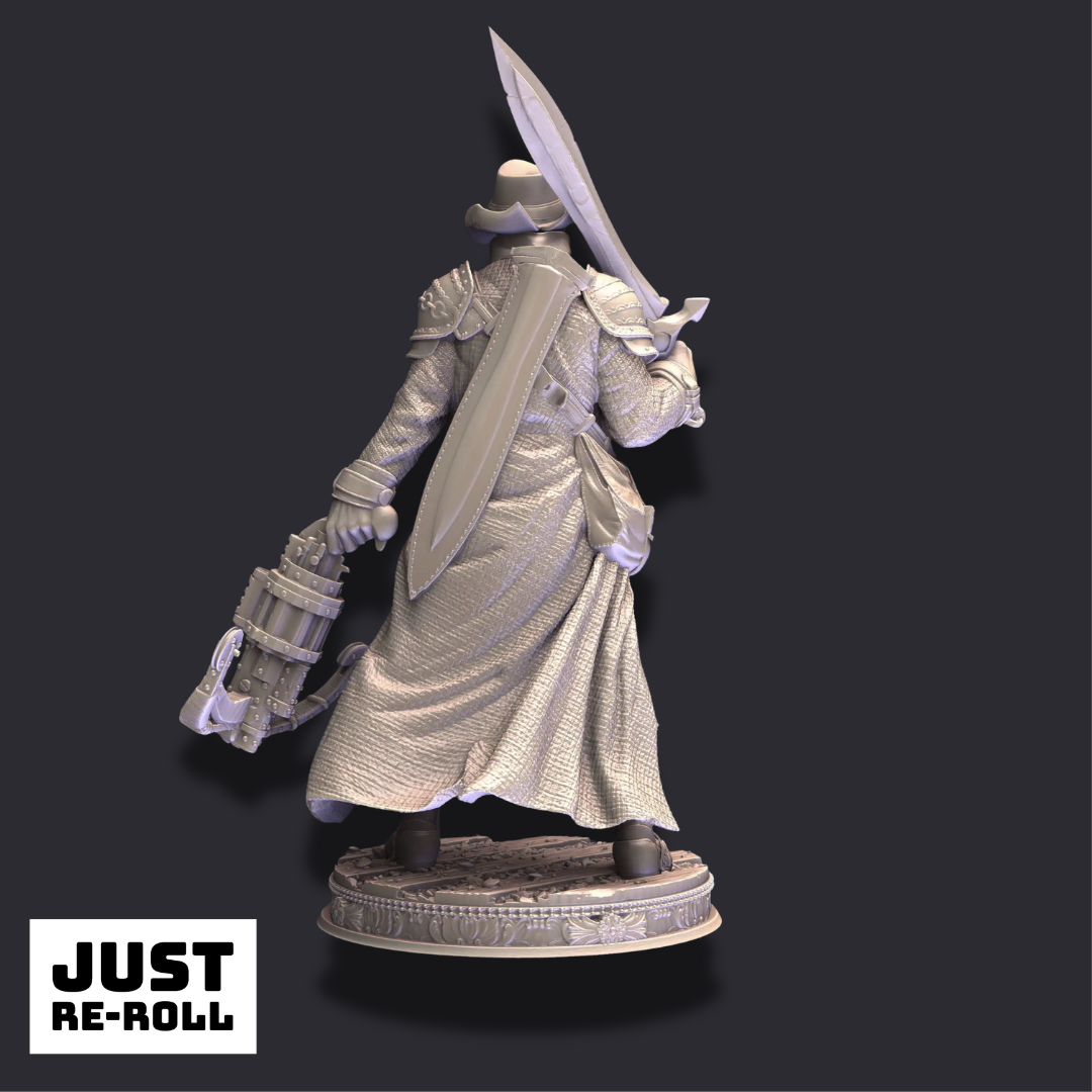 Valter Brookes – Vampire Hunter - 3D Printed Fighter Character Miniature
