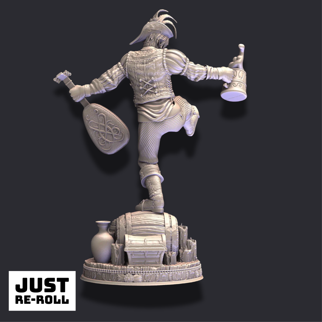 Brekken the Bodacious – Bard of Propagation - 3D Printed Bard Character Miniature
