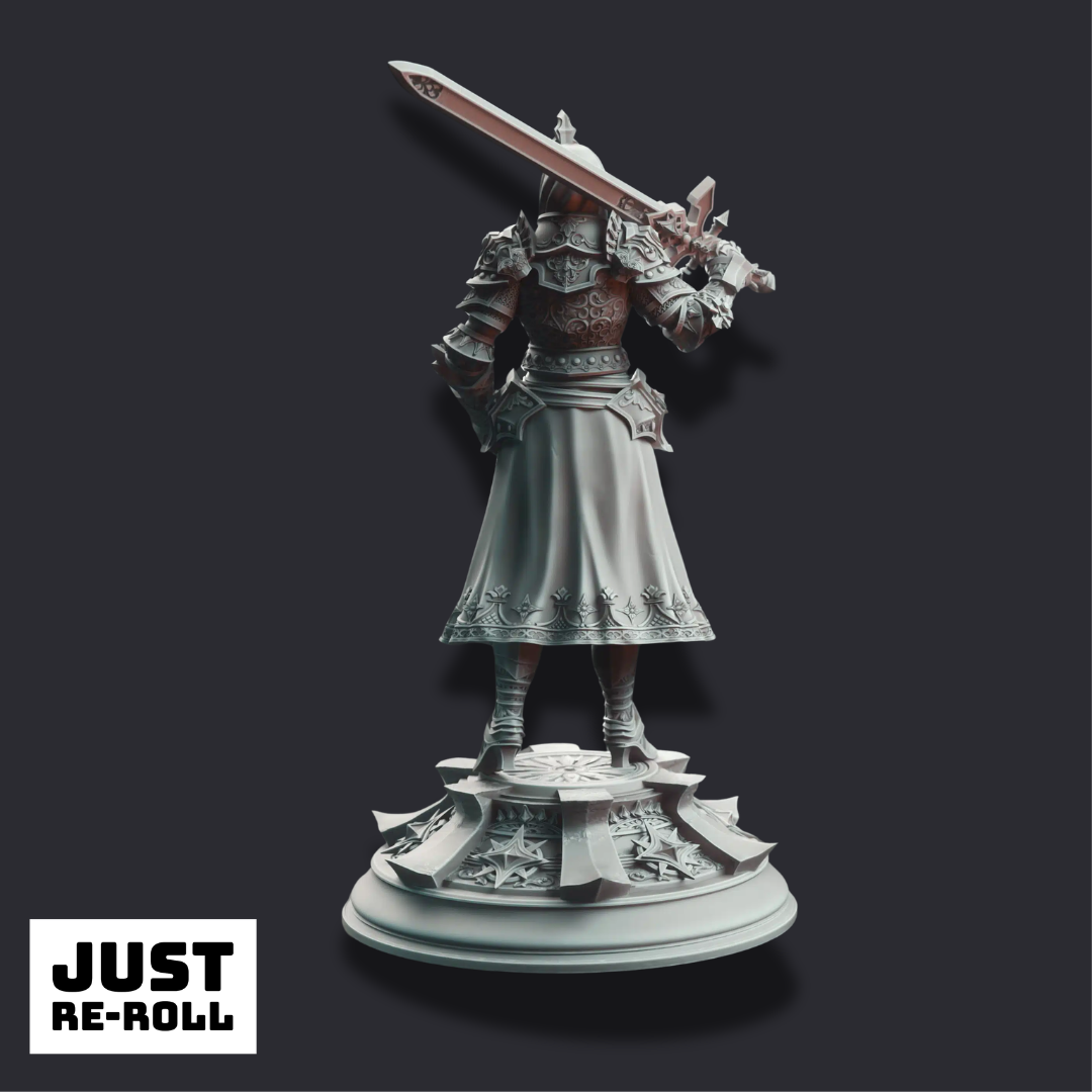 Johanna Saffron the Pious – Maiden Knight - 3D Printed Fighter Character Miniature