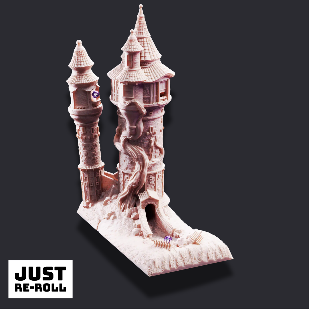 Rapunzel's Cursed Tower Playable Dice Tower – 3D Printed Terrain (32mm Scale)