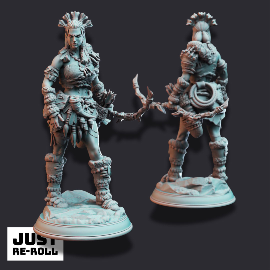 Strika – Ranger of the Frozen Wastes - 3D Printed Barbarian Character Miniature