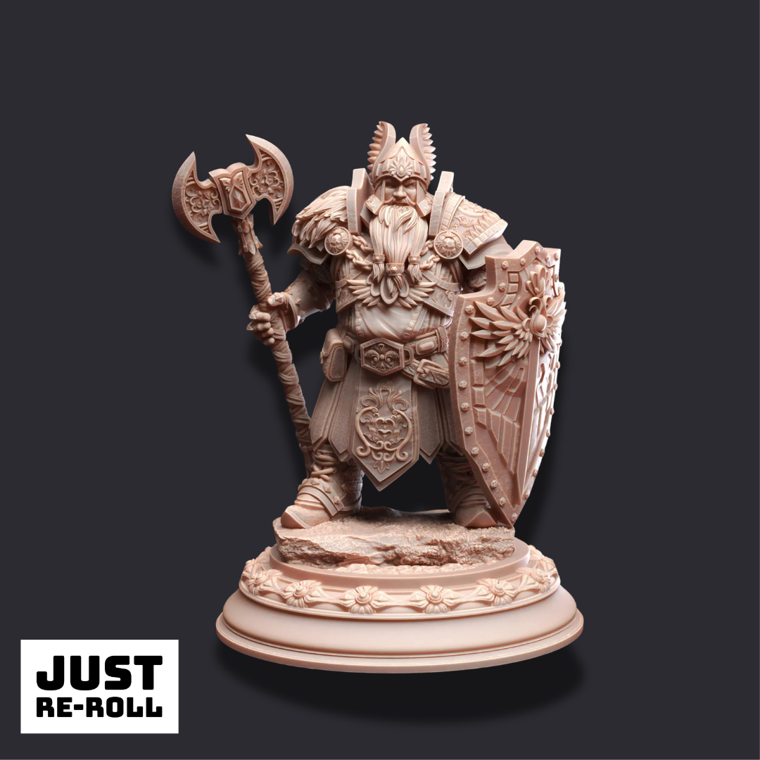 Dwarven Cleric Miniature – Tors of Delvdor, Life & Glory Cleric, 3D Printed Resin Model