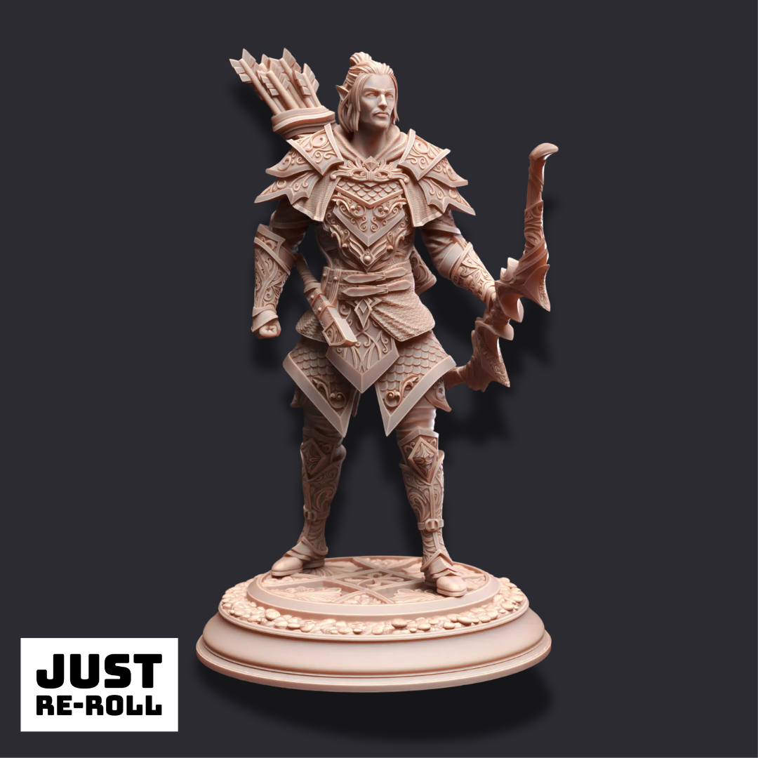 Ervion ro Estel – Elven Monster Hunter Ranger - 3D Printed Ranger Miniature