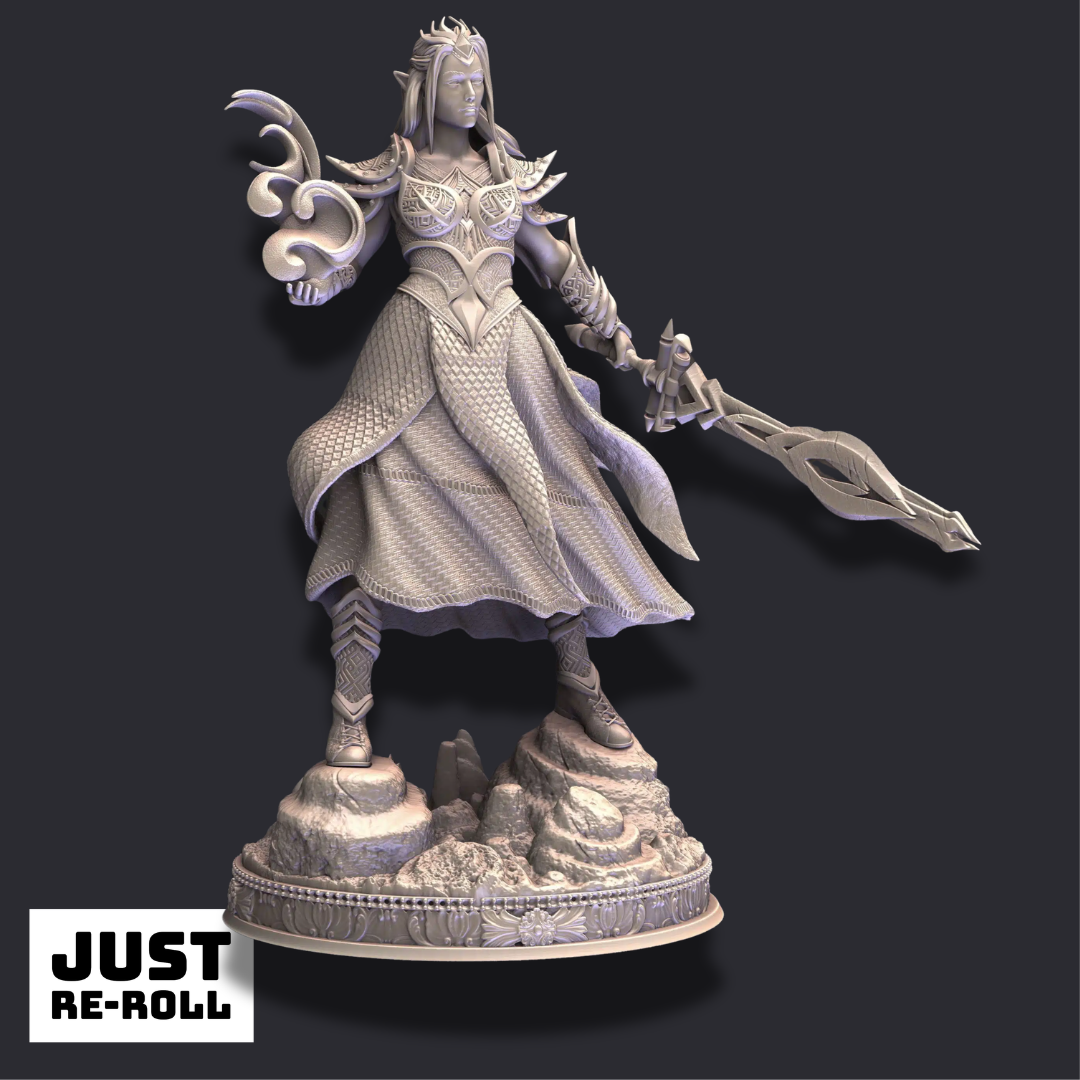 Elaina Naire – The Deathbringer - 3D Printed Wizard Character Miniature