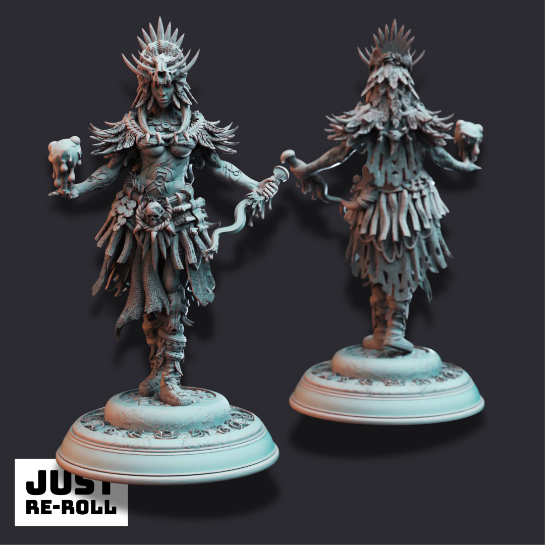 Driga – Colossal Blood Shaman - 3D Printed Druid Character Miniature
