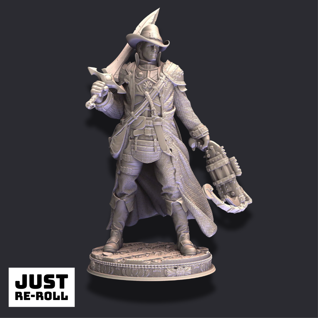 Valter Brookes – Vampire Hunter - 3D Printed Fighter Character Miniature