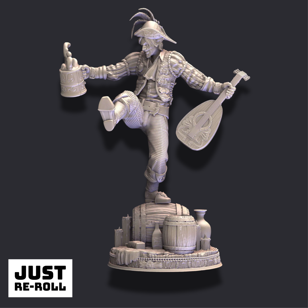 Brekken the Bodacious – Bard of Propagation - 3D Printed Bard Character Miniature