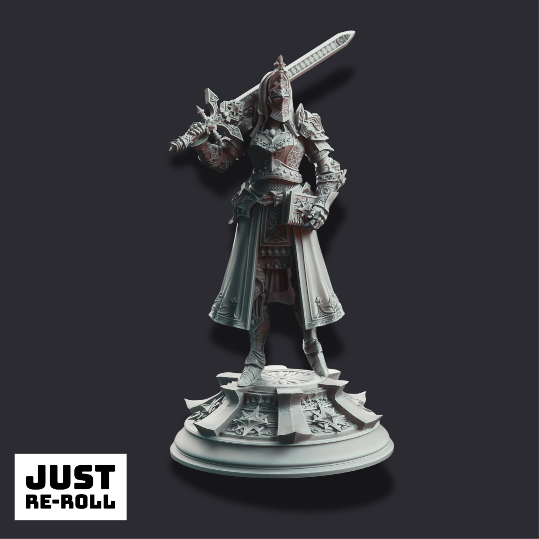 Johanna Saffron the Pious – Maiden Knight - 3D Printed Fighter Character Miniature