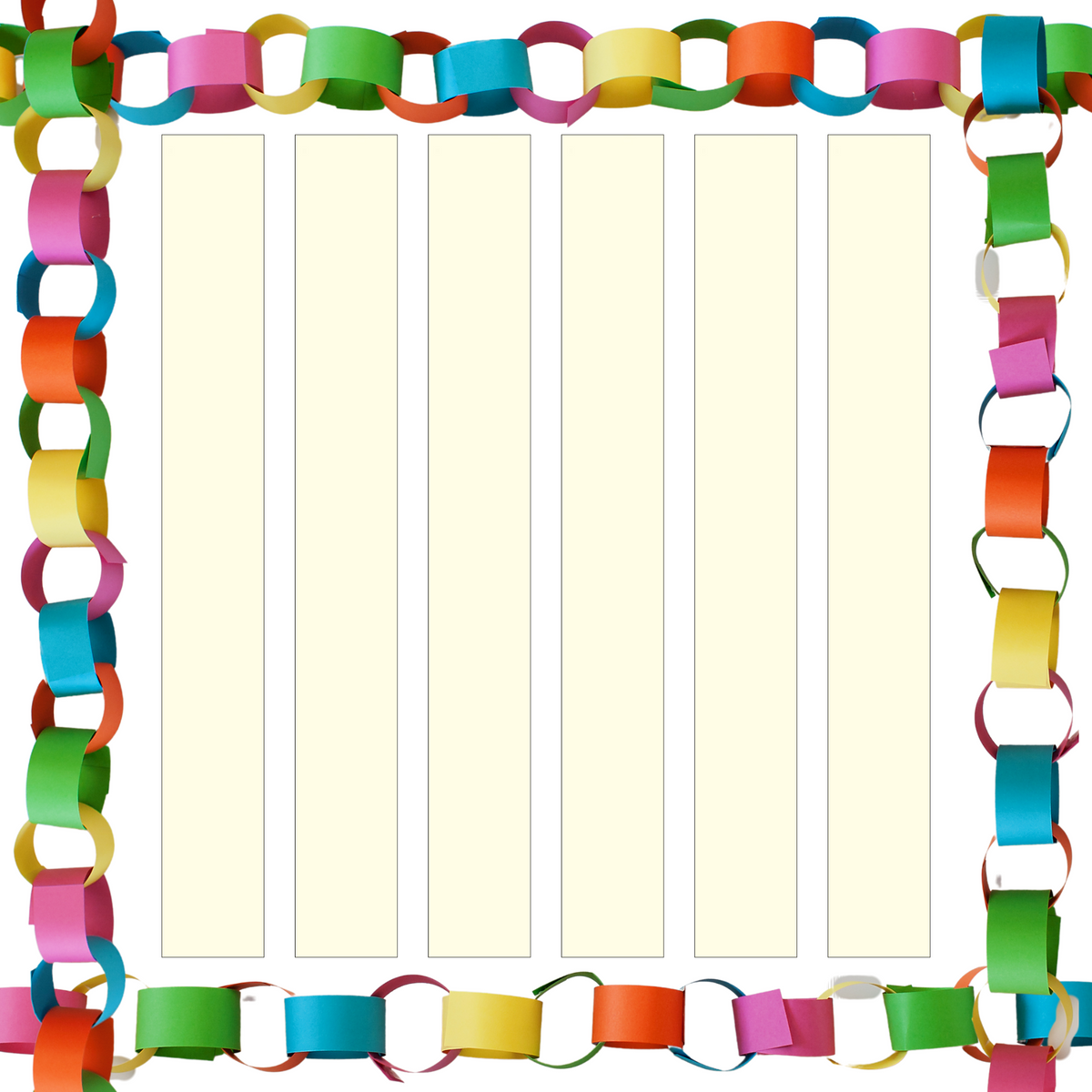 Plain Ivory Paper Chain Card Strips. 5 Meter / 16 Feet Long. Wedding Party Decor