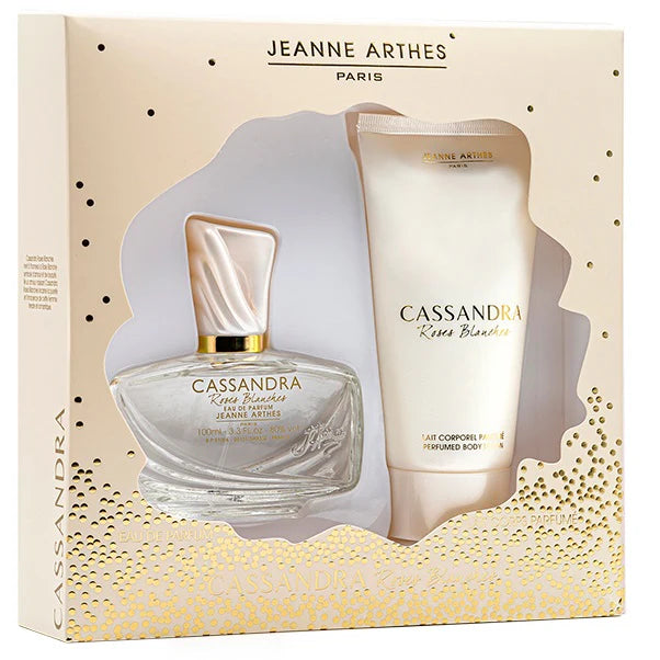 Jeanne Arthes Cassandra Roses Blanches Gift Set 100ml EDP + 100ml Body Lotion Women's Fragrance
