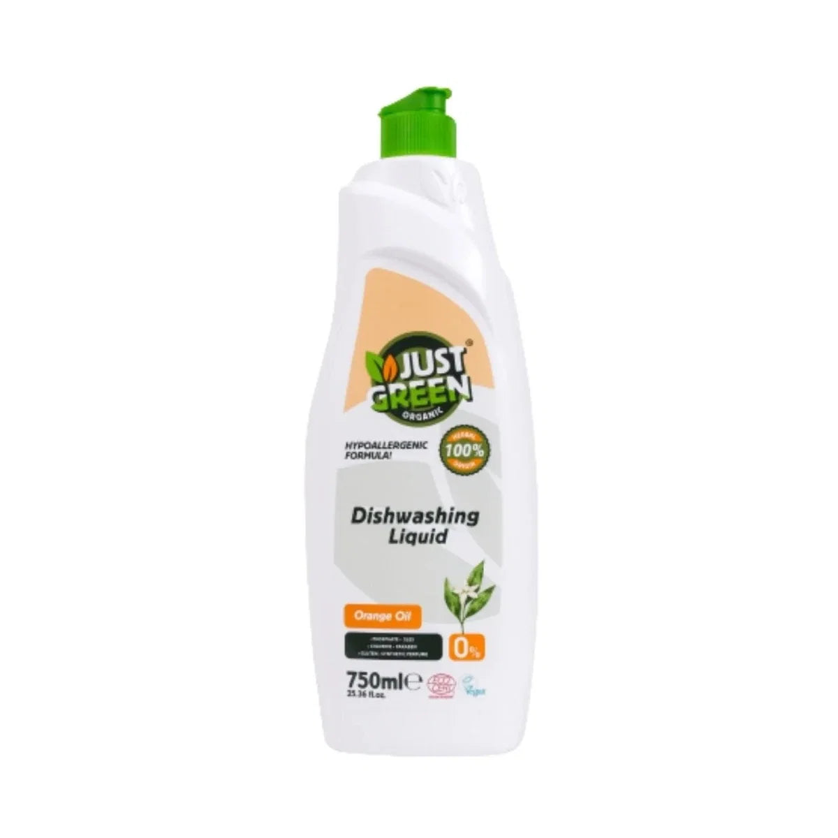 Just Green Organic Orange Oil Dishwashing Liquid 750 ml