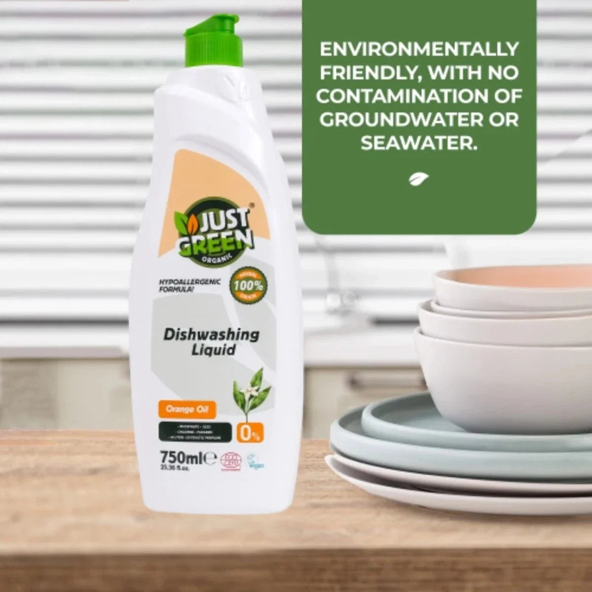 Just Green Organic Orange Oil Dishwashing Liquid 750 ml