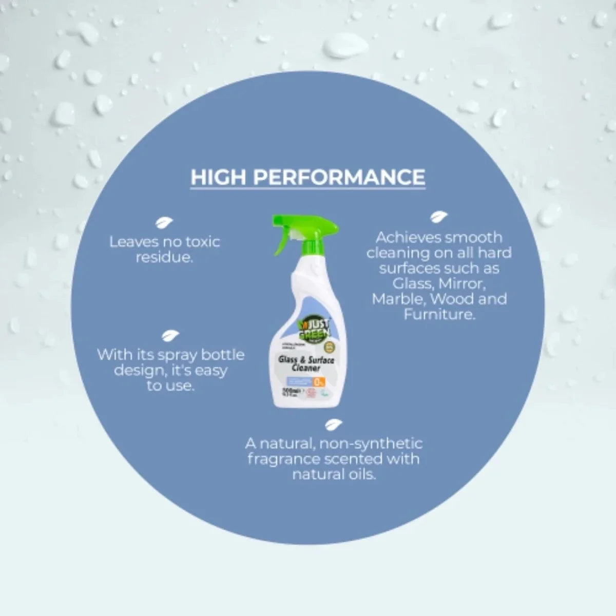Just Green Organic Glass & Surface Cleaner 500ml