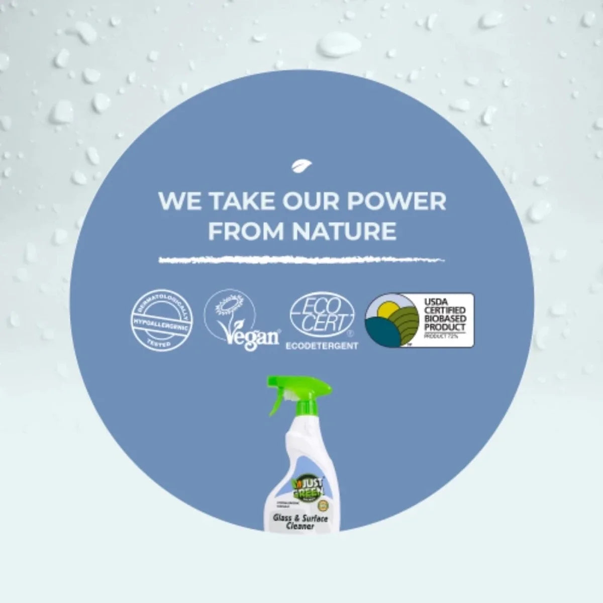 Just Green Organic Glass & Surface Cleaner 500ml